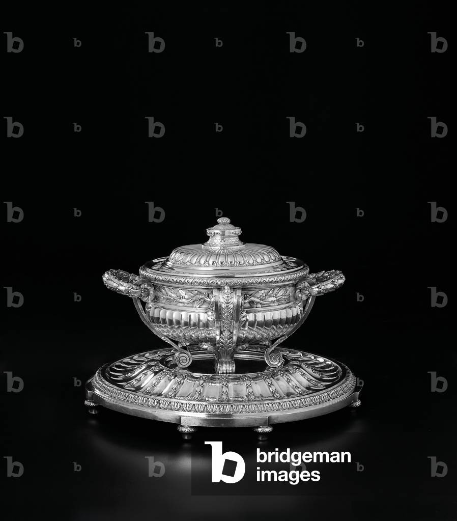 Louis XV soup tureen, cover and stand from the Orloff service, 1770 (silver)