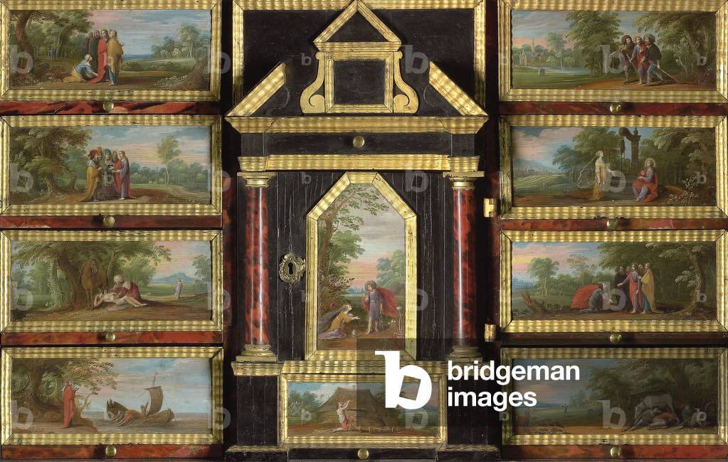 Scenes from the Life of Christ and His Teachings (oil on panel)