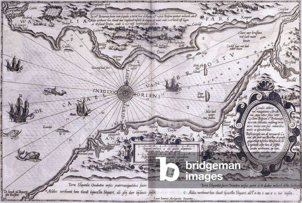 Bristol channel, 1591 (engraving)