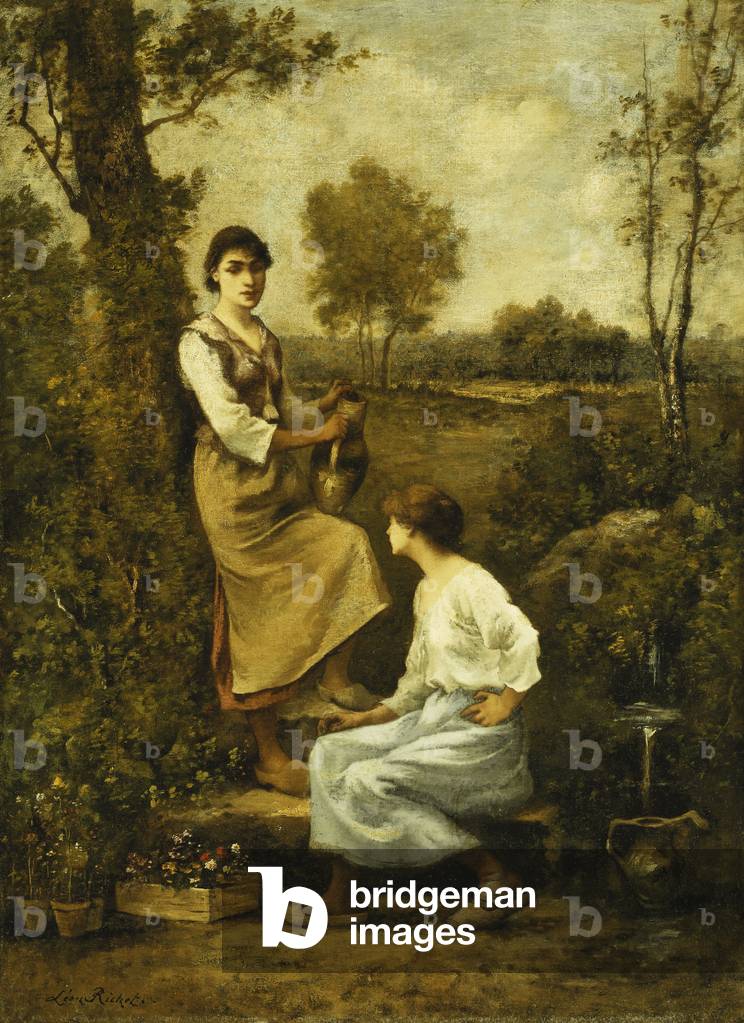 At the Well,  (oil on canvas)