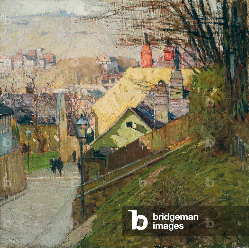 The House of Therese Krones in Dobling in Vienna, c.1912-1914 (oil on canvas)