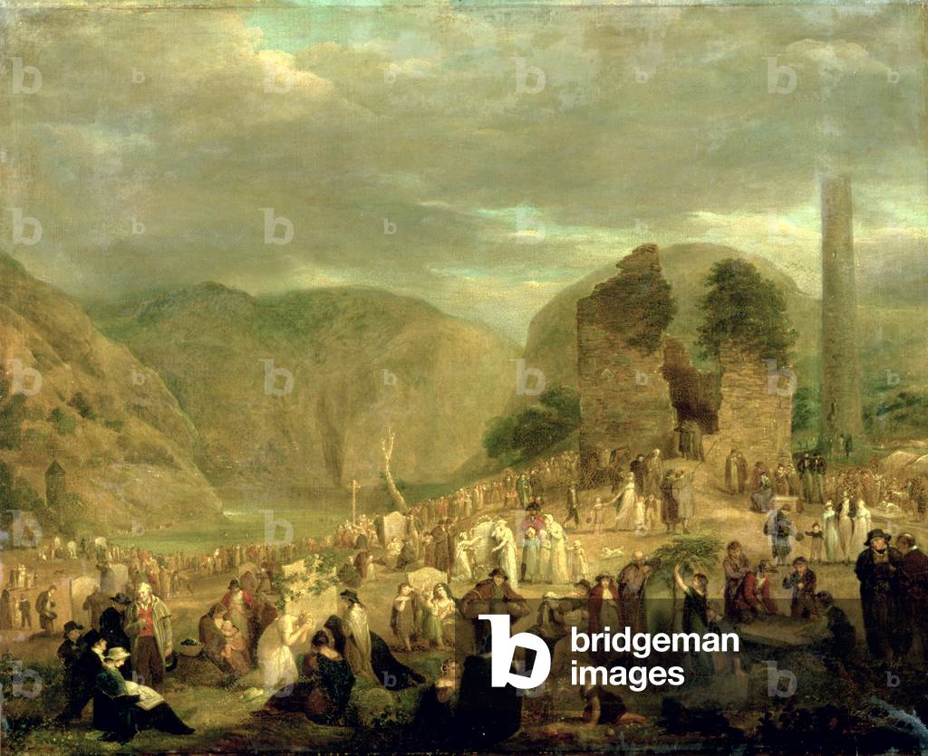 All Souls' Day In The Churchyard At Glendalough (oil on canvas)