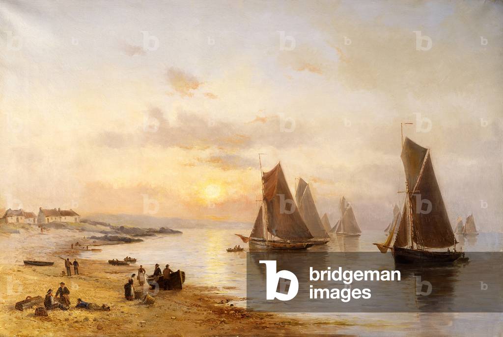 Bild von Gemälde "Wenn die Boote kommen nach Hause", 1889 von Alexander Williams