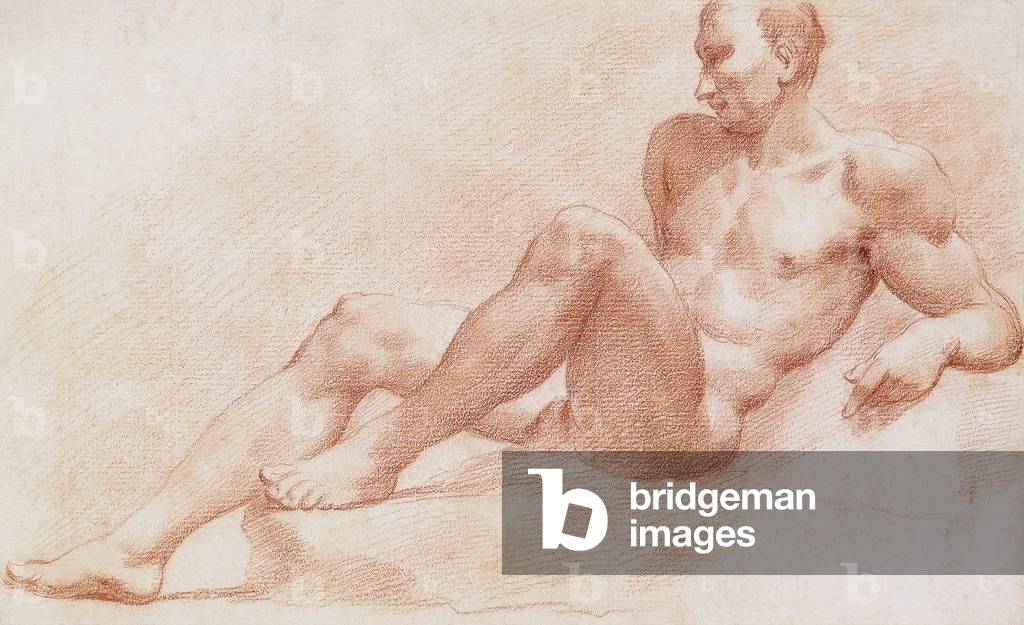 A Reclining Nude,  (red chalk)
