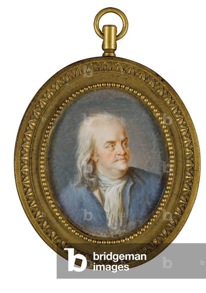 Portrait miniature of Benjamin Franklin (enamel)