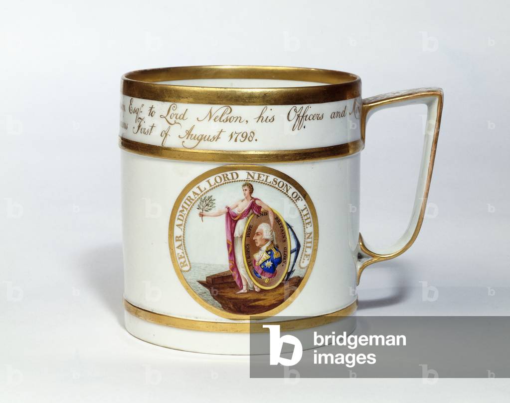 One of the Celebrated Victory of the Nile Mugs, by Duesbury & Kean, 1798 (porcelain, paint, gilt)
