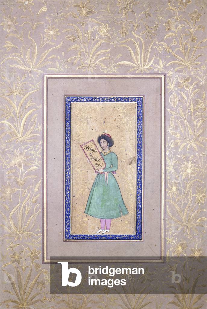 Portrait of a Youth, late 17th century (gouache and gold paint on buff paper)