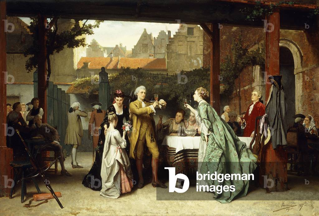 Toasting the Winner, 1870 (oil on panel)