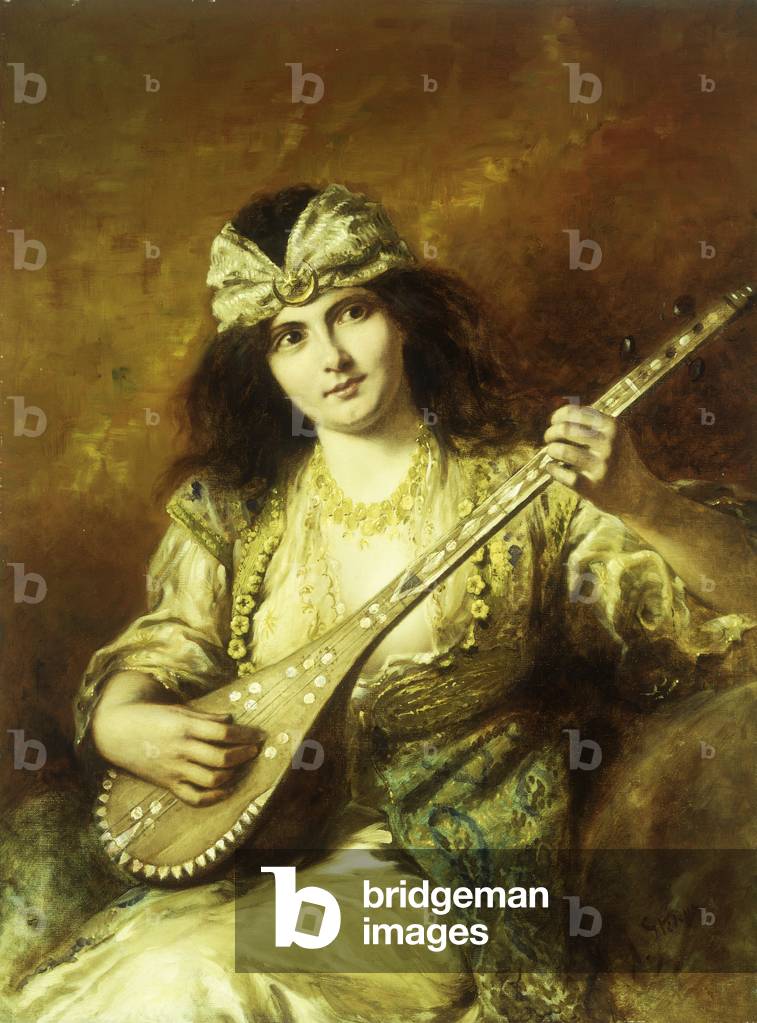 Odalisque with a Mandolin (oil on canvas)