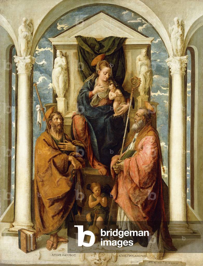 The Madonna and Child Enthroned (oil on canvas)
