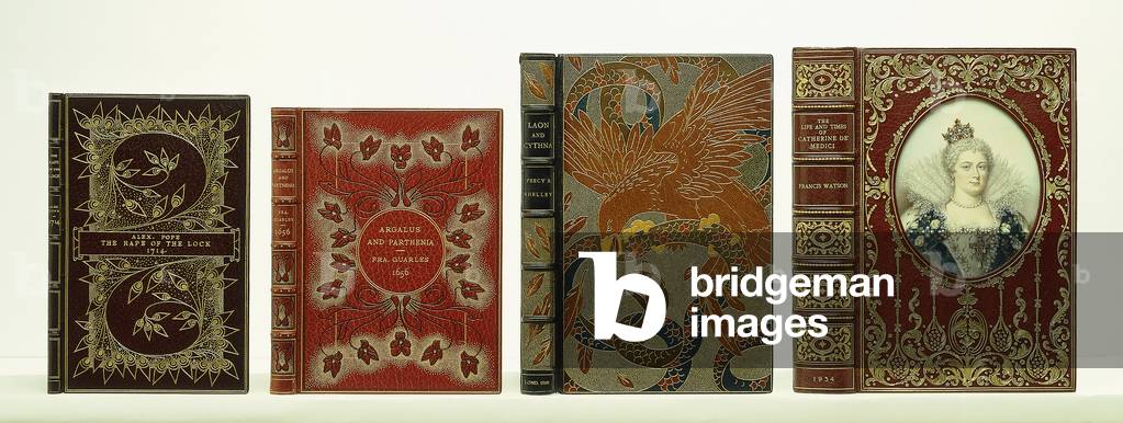 Four book cover with binding by Riviere & Sons including 'The Life and Times of Catherine de' Medici',  (morocco with gilt)