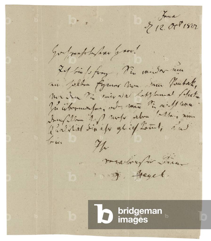 Autograph letter to Gebruder Ramann (wine-merchants in Erfurt), Jena, 12th October 1802 (pen & ink on paper)
