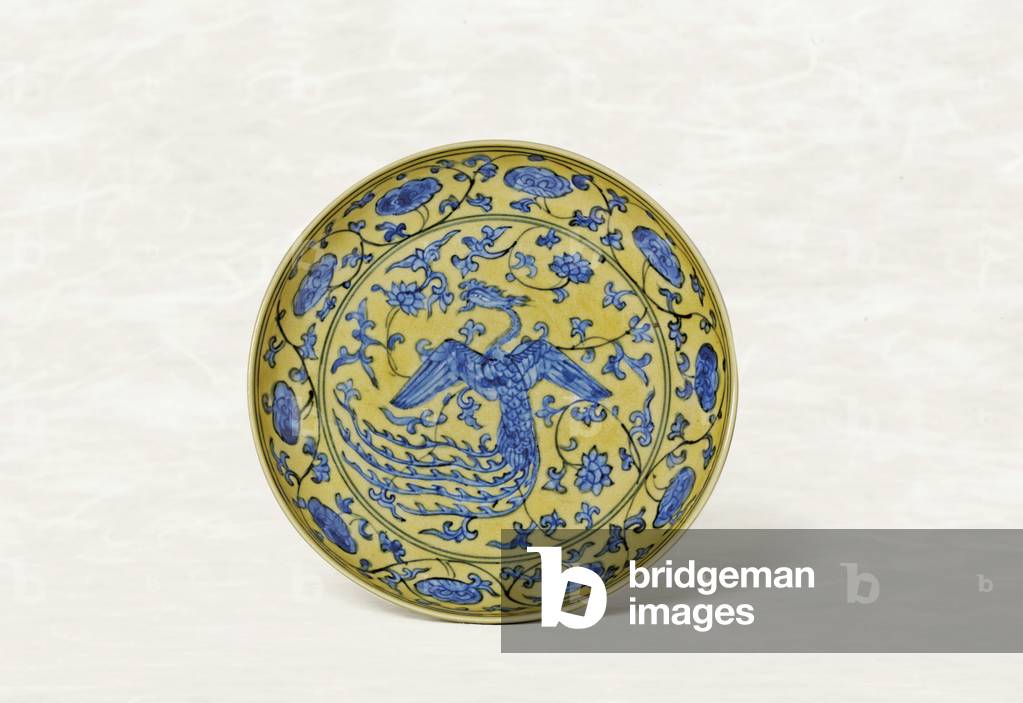 'Phoenix' dish, Jiajing, 1522-66 (porcelain) (see also 1190780)