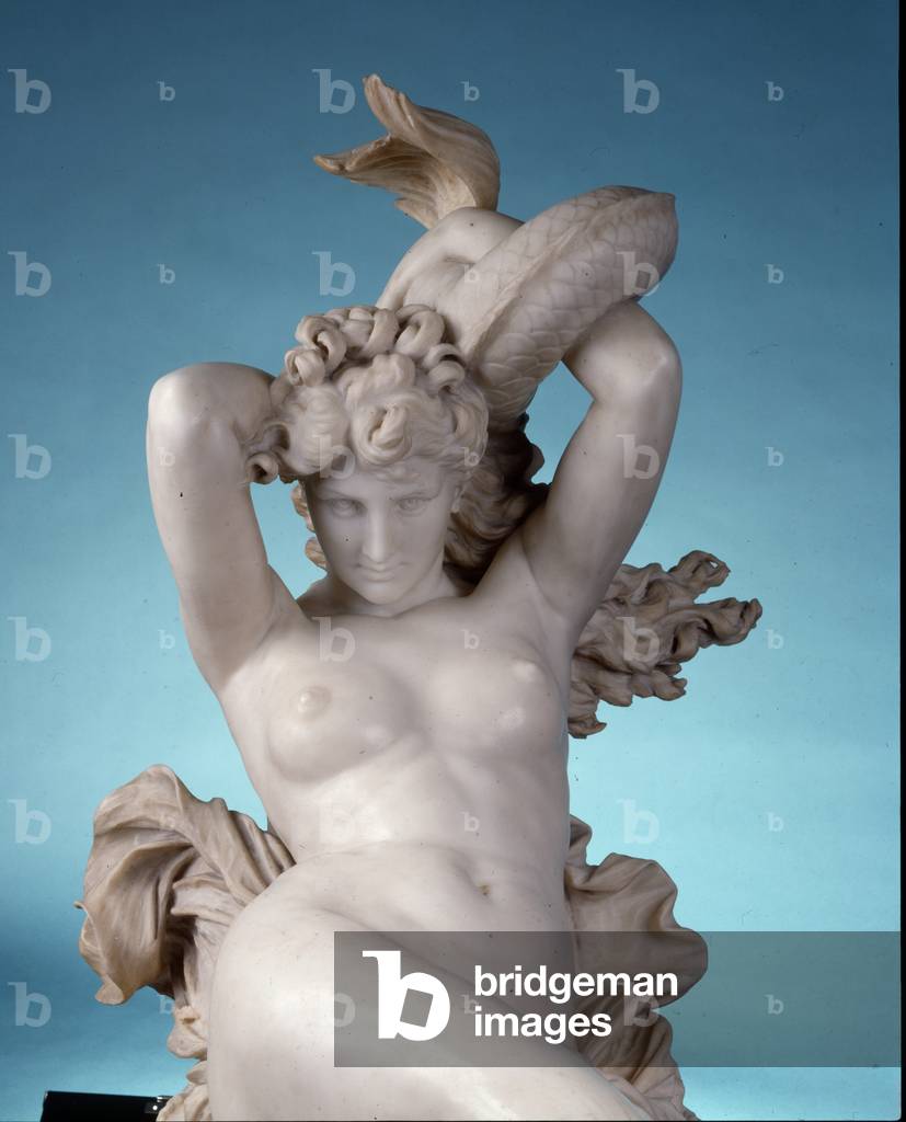 Galatea riding a dolphin, c.1880 (marble) (detail of 416888)