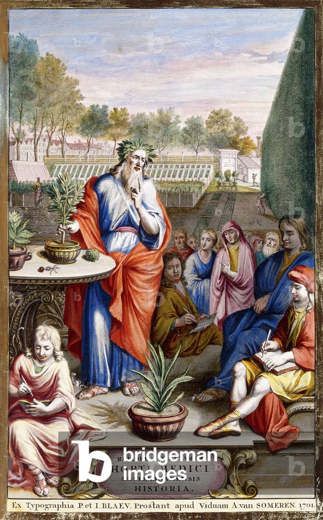 Latin title-page (of the 1701 edition), 1697-1701 (hand-coloured engraving)