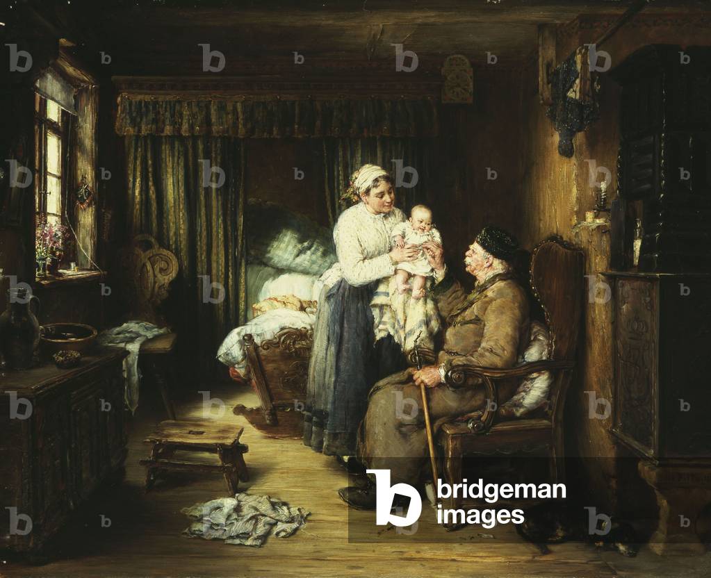 Grandfather's Visit, 1889 (oil on panel)