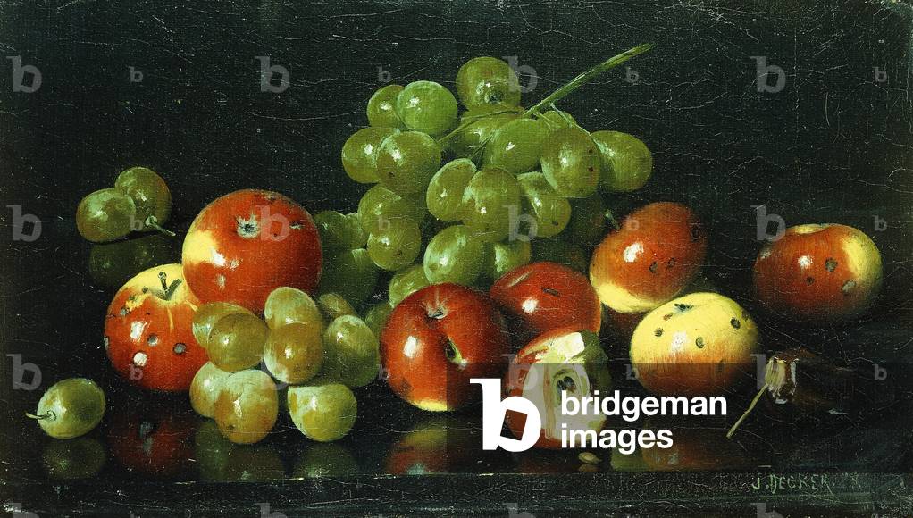 Still Life with Crabapples and Grapes, (oil on canvas)