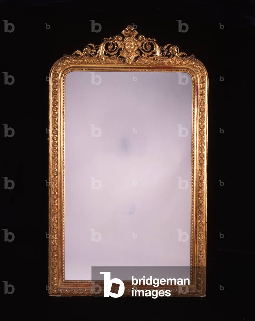A French gilt gesso overmantel wall mirror (gilt gesso)
