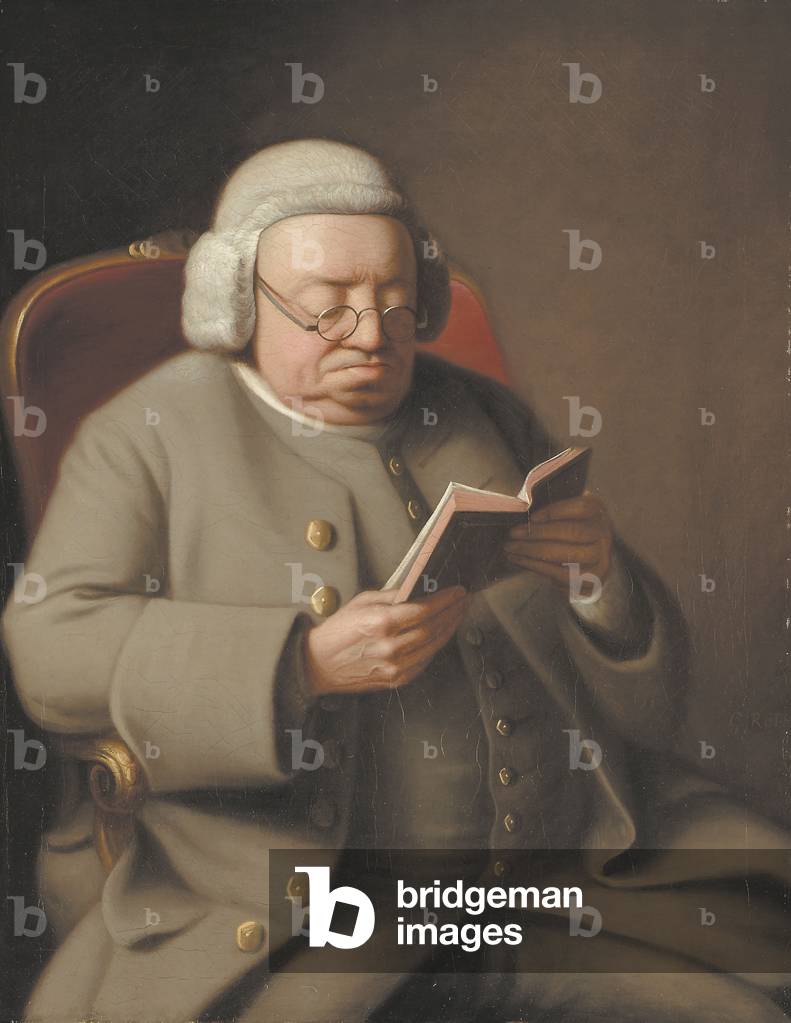 Portrait of Isaac Brodeau Reading a Book, 18th century (oil on canvas)