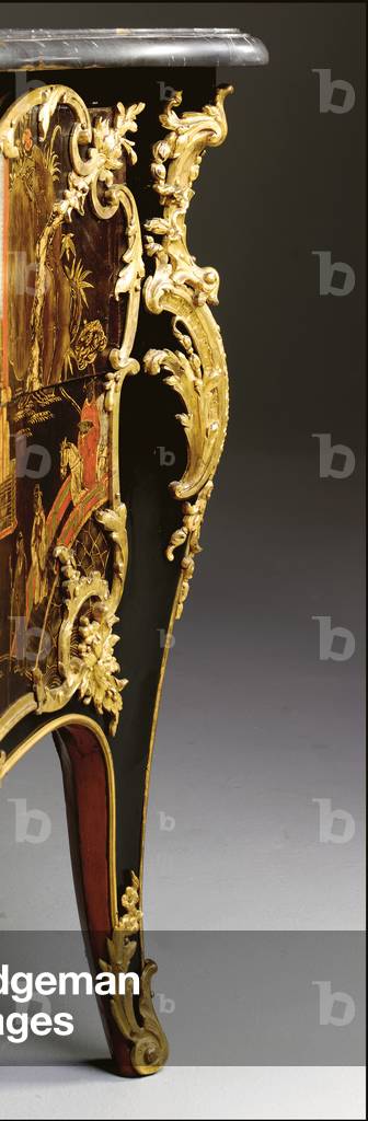 Louis XV commode, c.1740 (ormolu-mounted Chinese black, polychrome & gilt lacquer, serpentine, marble and vernis)