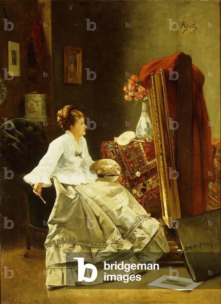 Artist at Work (oil on canvas)
