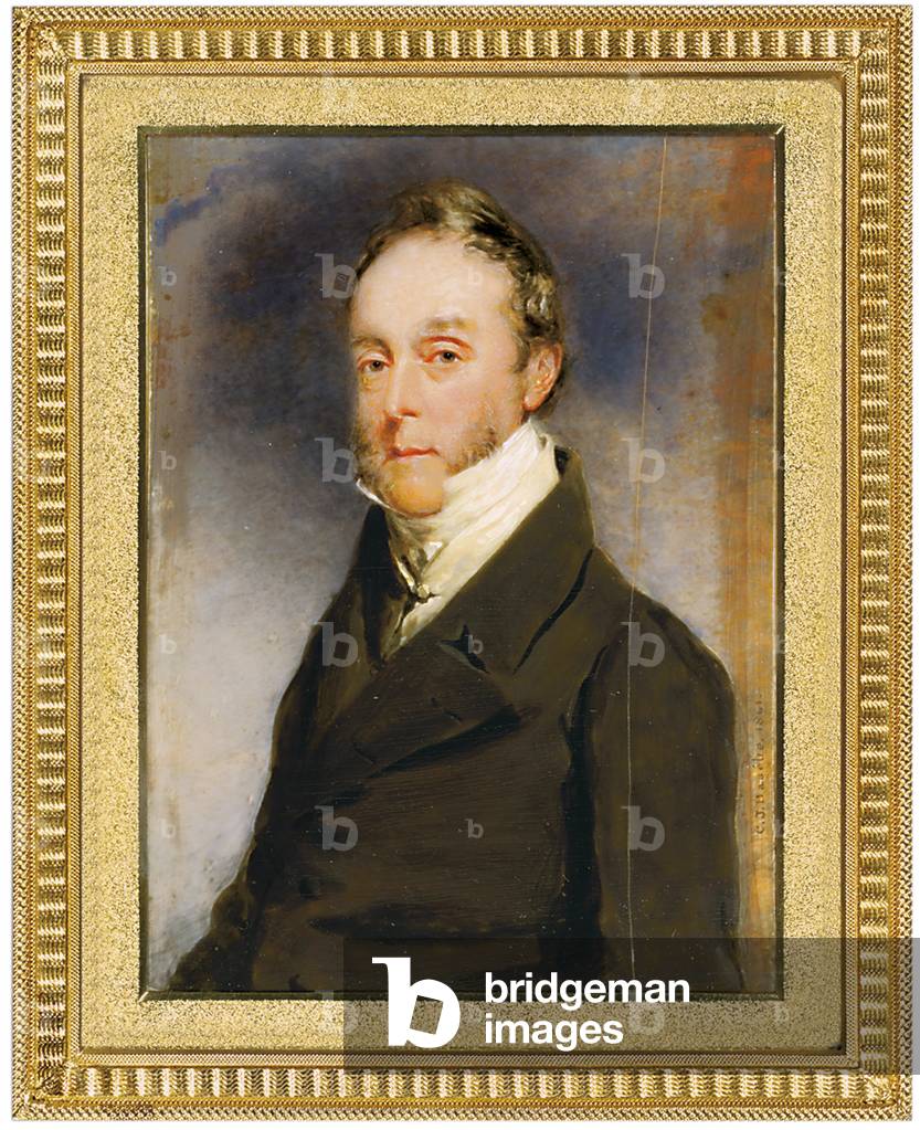 Image of Painting depicting George Hay Hawkins Pennant in brown coat, 1864 by Charles Basebe