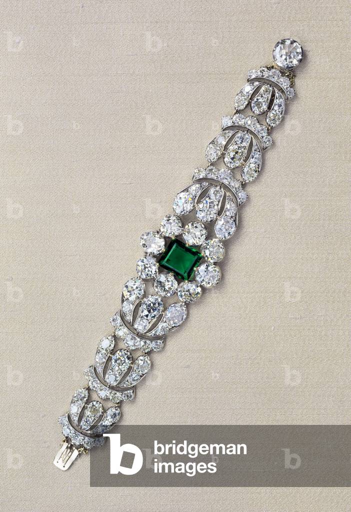 Smaragd- und Diamantarmband, frühes 19. Jahrhundert