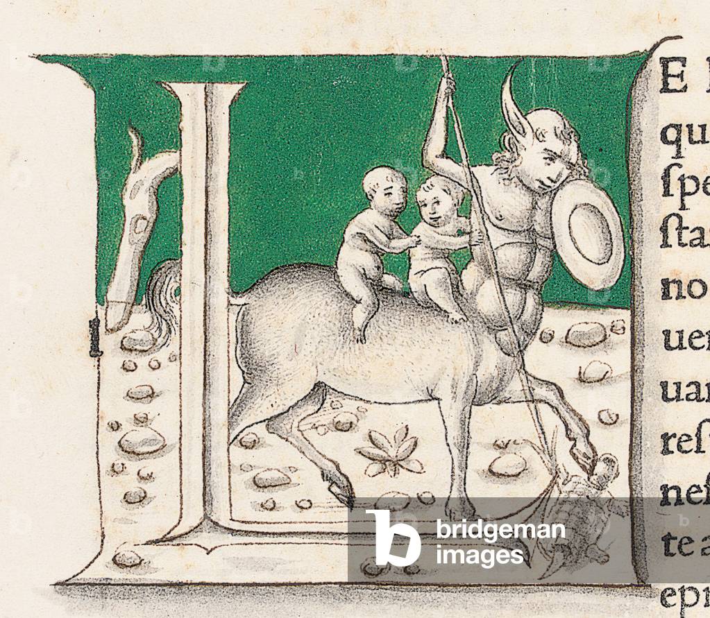 Detail from 'Historia Naturalis' by Pliny the Elder, 1476 (print, engraving & tempera on paper) (see also 860407-501)