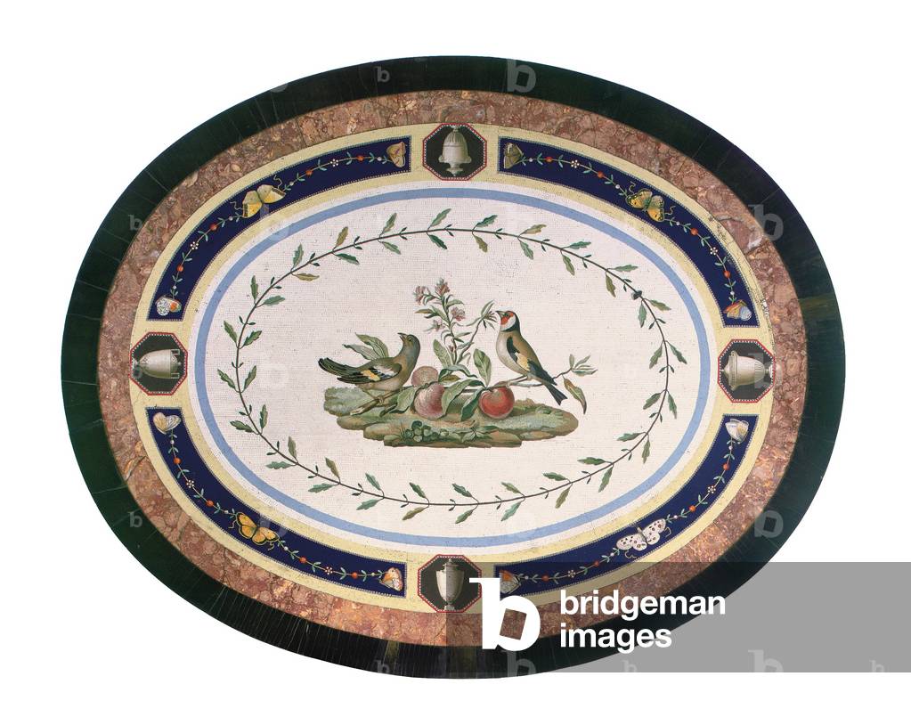 Micromosaic tabletop, Rome, late 18th century (mosaic, ormolu-mounted ebony & satinwood)