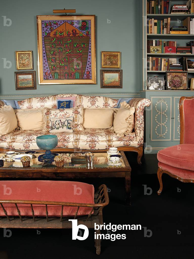Interior of one of Fleur Cowles' apartments at the Albany, London, 2016 (photo)