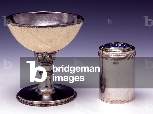 Chalice, 1920, and cylindrical case, 1934 (silver)