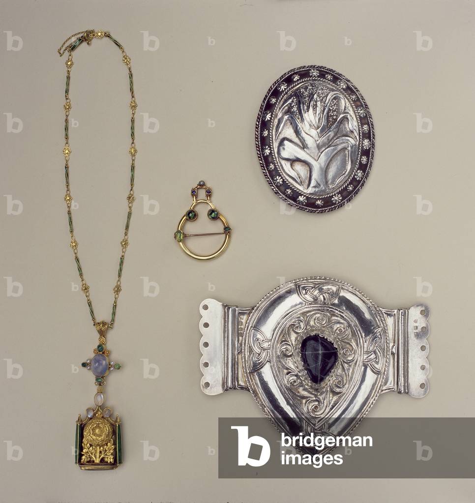 Jewellery by Henry Wilson, John Paul Cooper and Edward Spencer (mixed media)