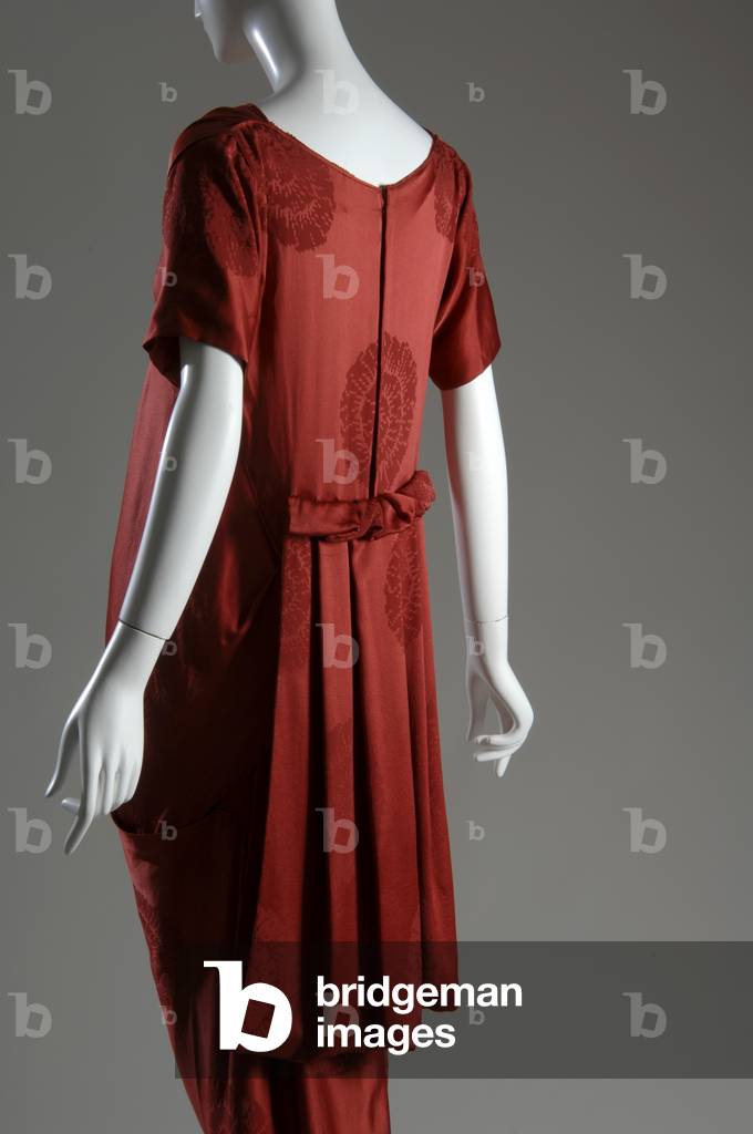 Afternoon dress, c.1917 (back oblique partial view), Silk jacquard, Callot Soeurs, France