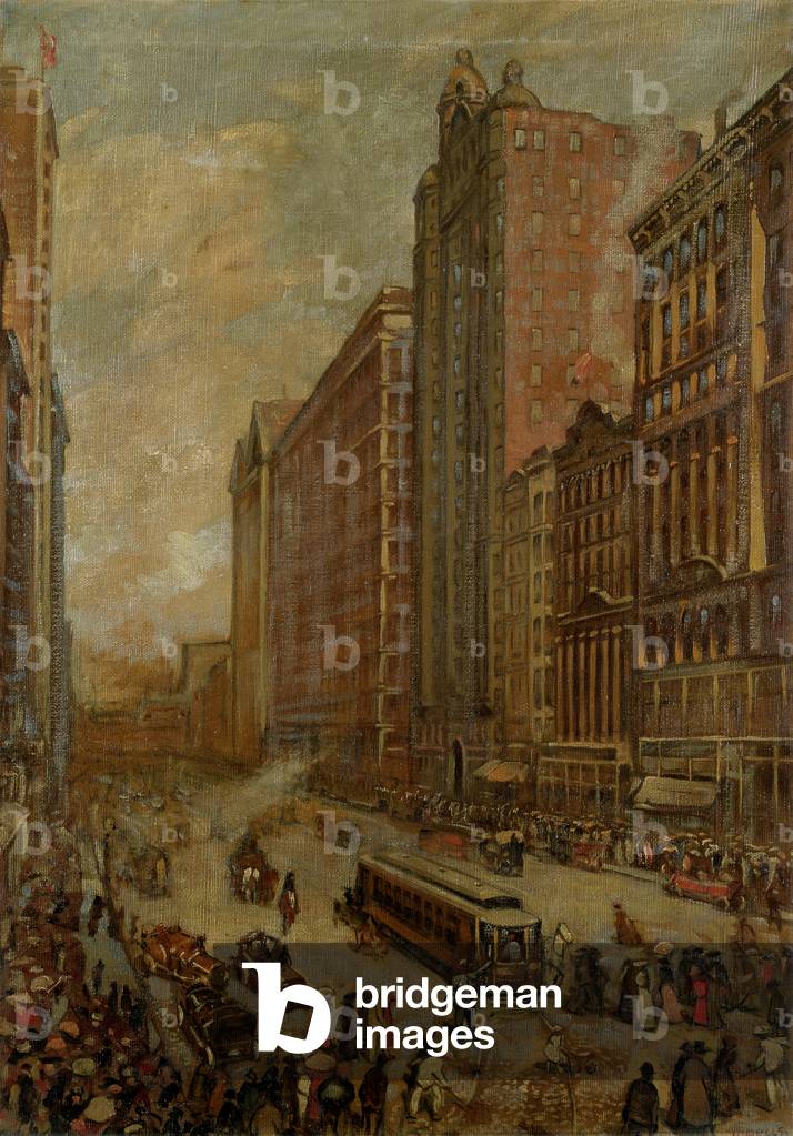Immagine di Dipinto "State Street", 20th Secolo di Harold Harrington Betts