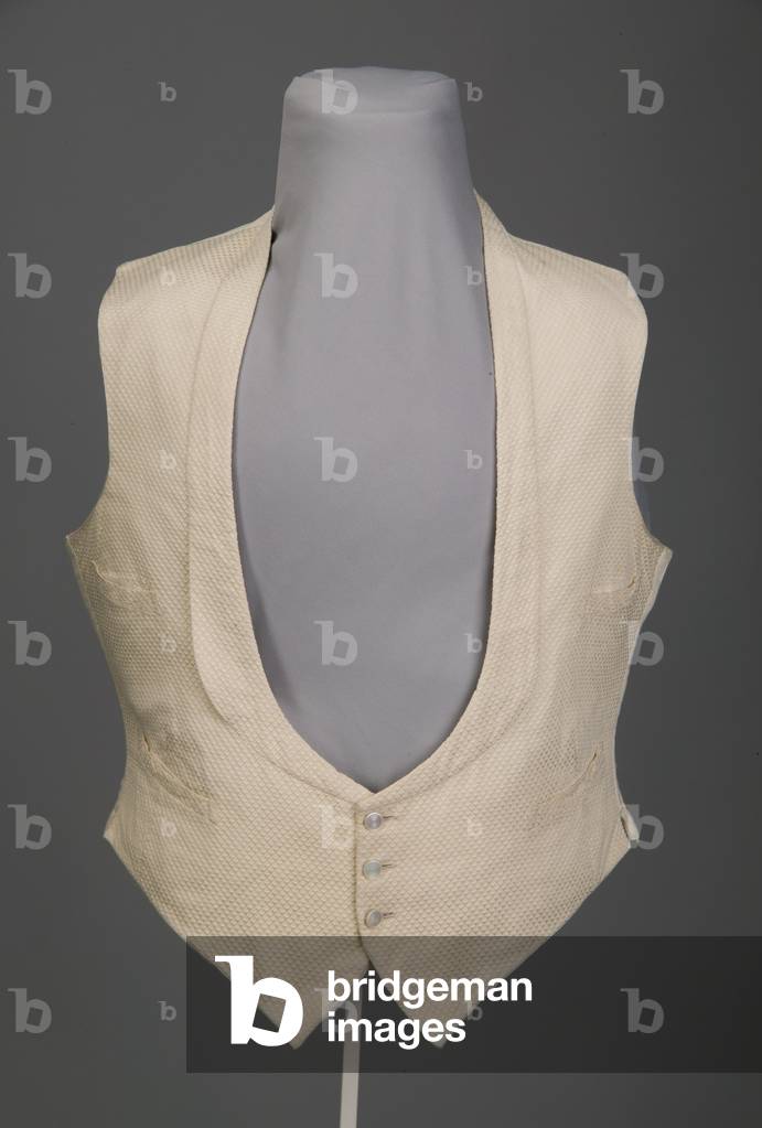 Wedding vest, 1870 (front view), Silk brocade, silk-thread mbroidery, linen, Maker unknown