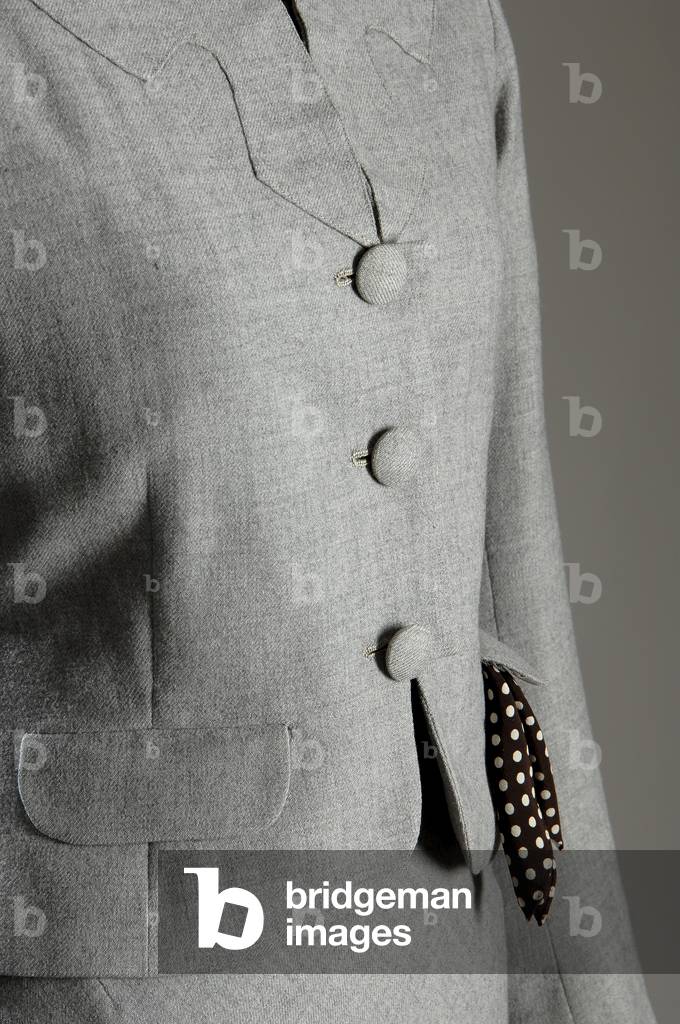 Jacket and handkerchief, 1937 (front oblique partial view), Wool flannel and printed silk, Mainbocher, France