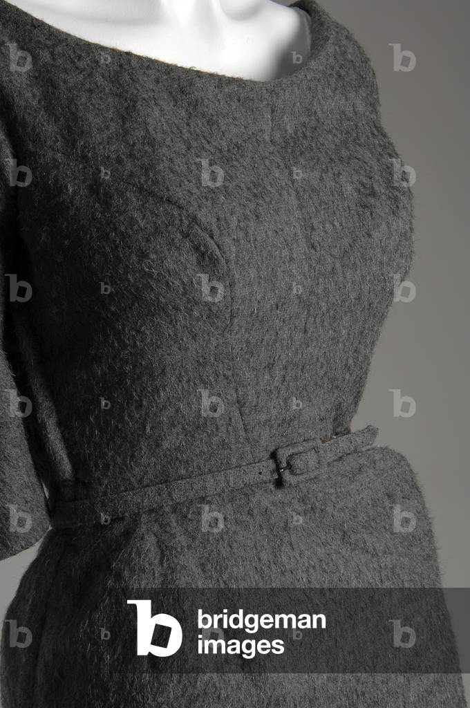 Day dress, 1951 (front oblique partial view), Wool crepe, Charles James, U.S.A.