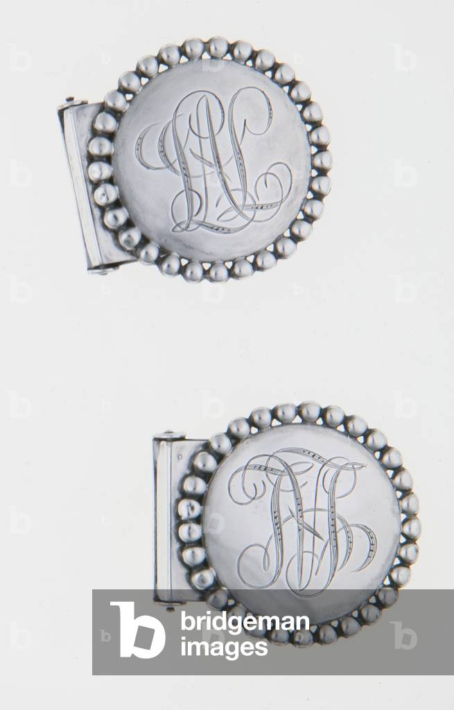 Garter buckles, 1891, Silver, Maker unknnown.