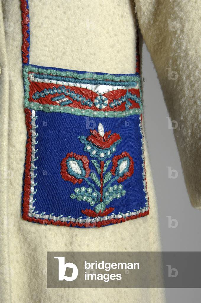 Coat, 1923 (oblique detail view of pocket), Wool, leather, Paul Poiret, France