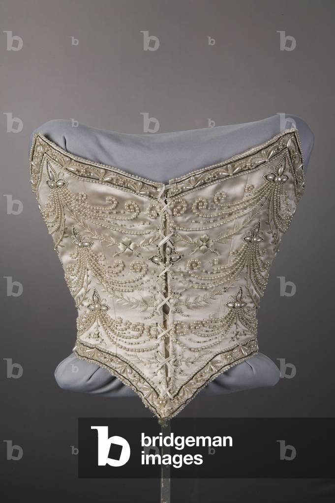 Wedding dress bodice, 1896