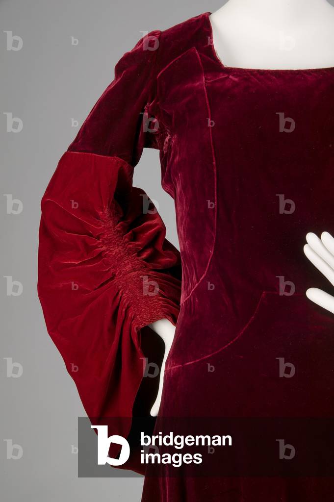 Mother-of-bride gown, 1932 (front detail view), Silk velvet, Mirande, Paris