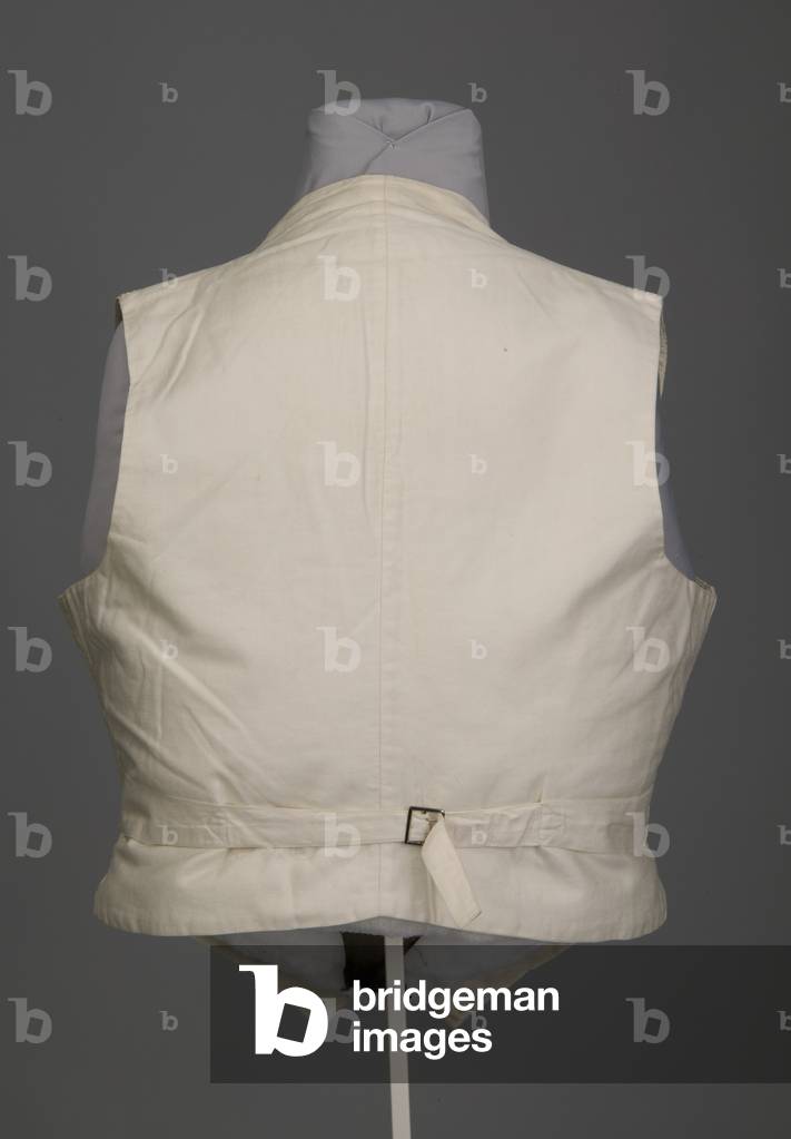 Wedding vest, 1870 (back view), Silk brocade, silk-thread mbroidery, linen, Maker unknown