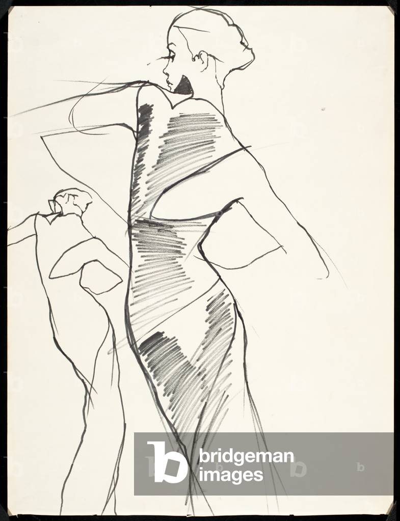 Wrap evening dress with cut-out shoulder