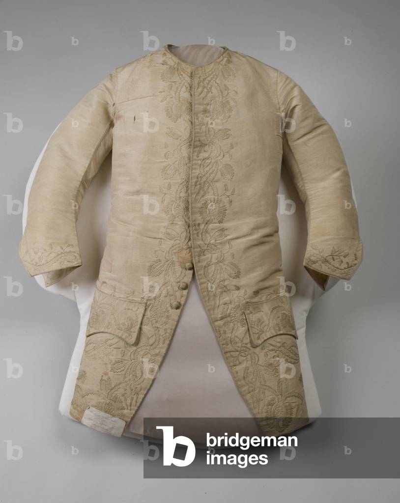 Frock coat, 1736, Silk, silk thread embroidery, Maker unknown