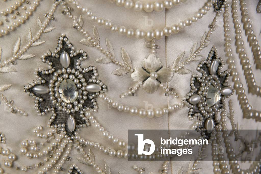 Wedding dress bodice, 1896 (detail view)