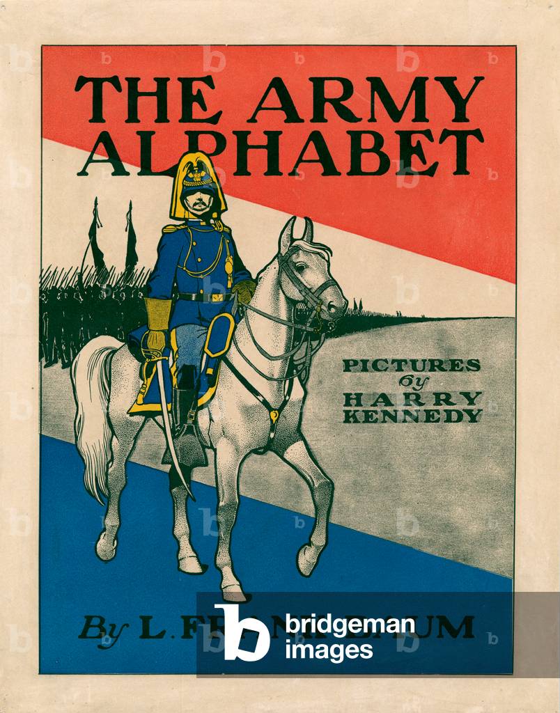 Promotional poster for L. Frank Baum's book The Army Alphabet, c.1900 (colour litho)