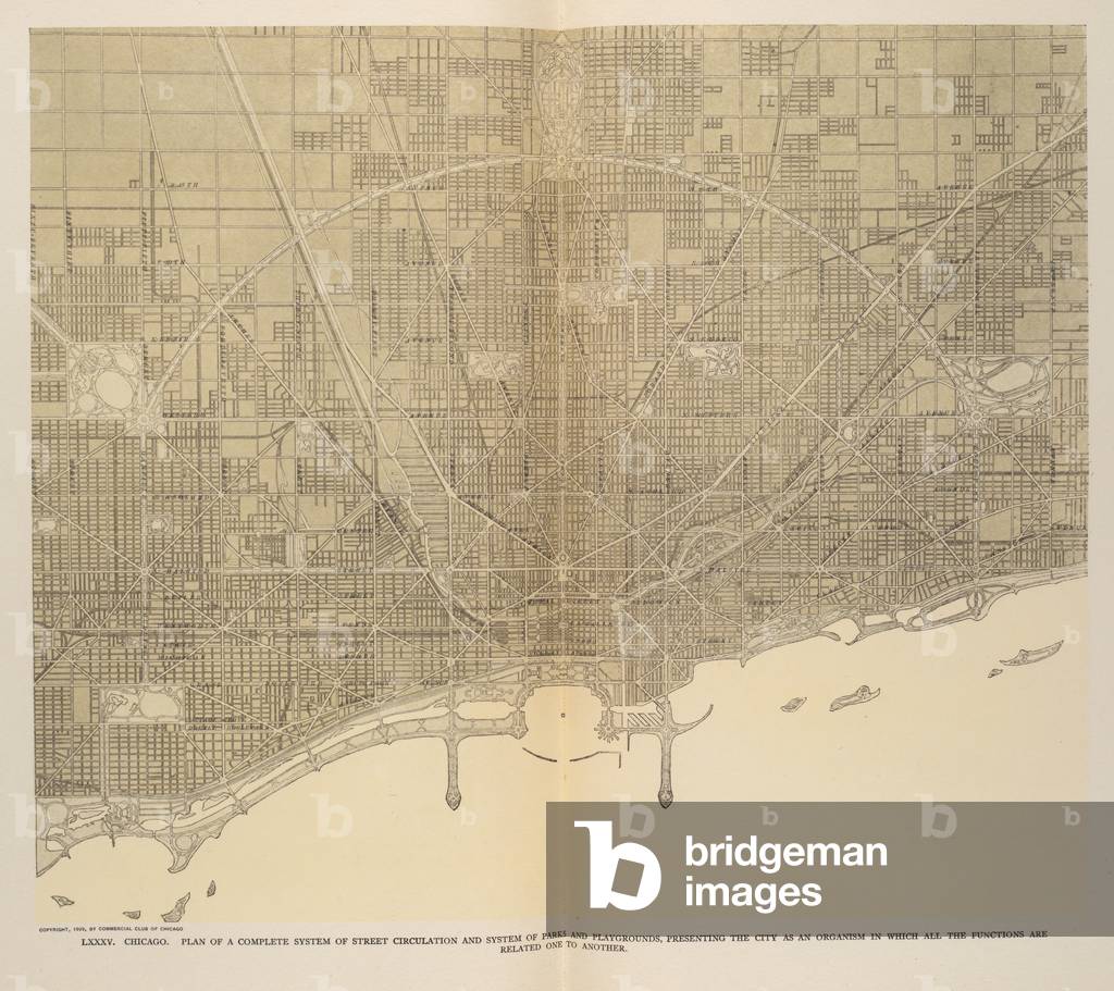 Plate LXXXV from Plan of Chicago, 1909