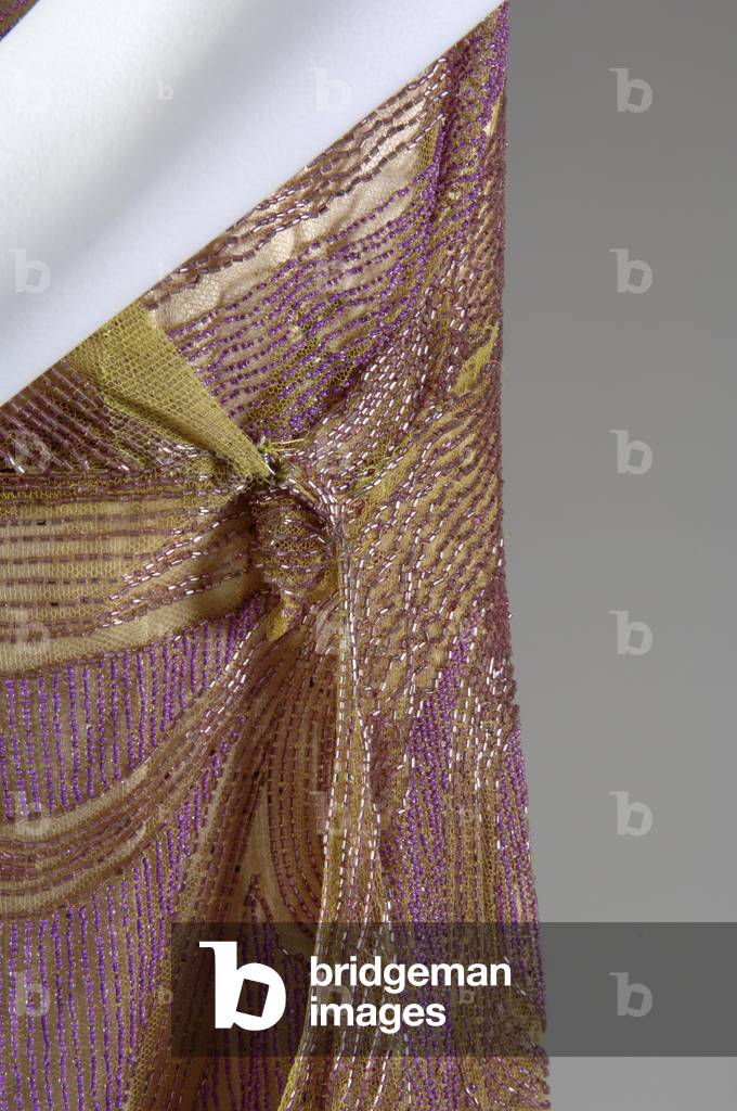 Dress, c.1925 (partial view of draping detail), Silk net, and glass beads, Callot Soeurs, France