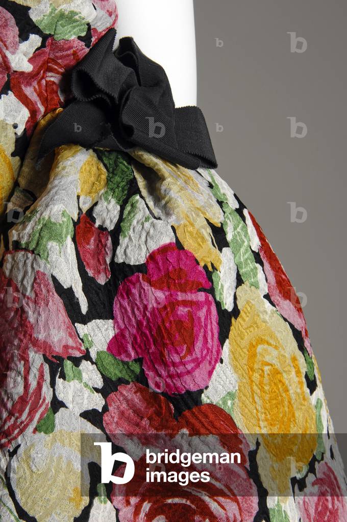 Evening dress, 1988 (front partial view), Silk organza and ribbon, lace, Christian Lacroix, France