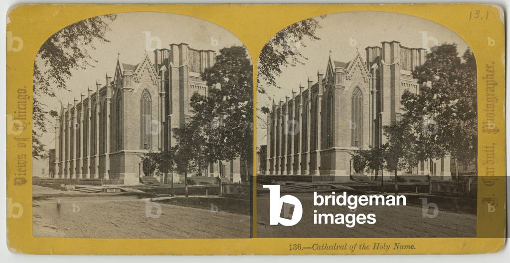 Cathedral of the Holy Name, Chicago, c.1870 (b/w photo)